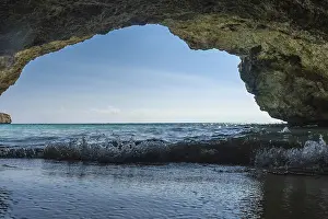 Mallorca Beach Drucke: Gentle waves lapping at the shore