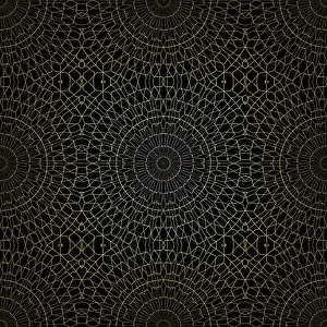 Gold Embellished Ornamentation Drucke: Geometric gold lace seamless pattern