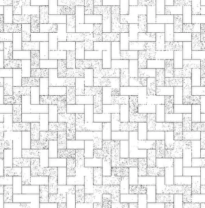 Full Frame Geometric Pattern Drucke: Geometric herringbone pattern in black and white with textured elements