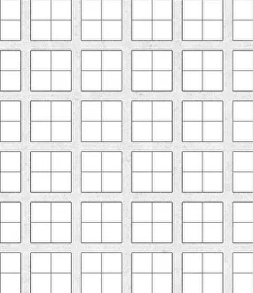 White Background Design Drucke: A geometric pattern of black-lined squares on a white background