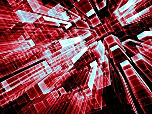 Virtual Reality Concept Drucke: Geometric technology background - abstract computer-generated image