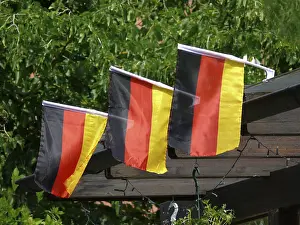 Germany National Colours Drucke: Germany flags on the window, Germany flags
