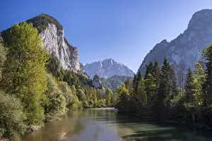 Styria Austria Drucke: Gesauseeingang, river Enns