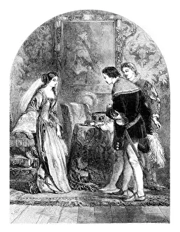 Old Illustration Art Drucke: Gilbert composition and drawing