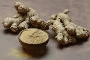 Medicinal Plant Nutrition Drucke: Ginger, ginger rolls and ginger powder