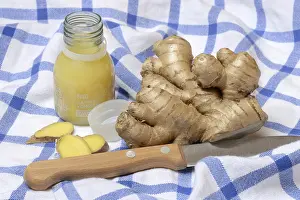 Ginger Root Nutrition Drucke: Ginger, ginger root and ginger shot