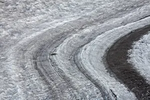 Great Aletsch Glacier View Drucke: Glacier structure of the Aletsch Glacier