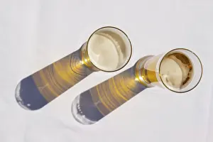 Deserted Bar Scene Drucke: Two glas beers from above