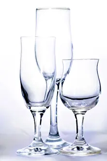 Isolated White Background Images Drucke: Empty glasses isolated on white background with shadow