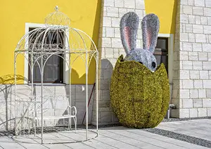 Animal Depiction In Art Drucke: Glittering Easter bunny figurine