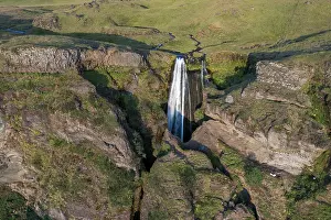 Deserted Waterfalls In Iceland Drucke: Gljufrabui Waterfall