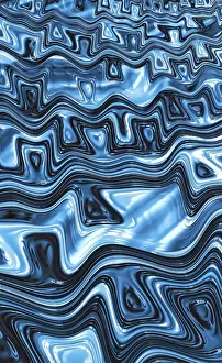 Blue Fractal Background Drucke: Gnarled blue background - abstract computer-generated image