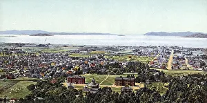Historical Illustration USA Drucke: Golden Gate, View from Berkeley Heights