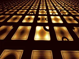 Fractal Geometry Background Drucke: Golden perspective background - computer-generated image