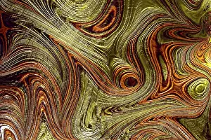 Fractal Art Background Drucke: Golden relief texture - computer-generated image