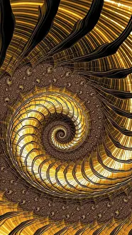 Computer Generated Image Drucke: Golden spiral background - abstract computer-generated image