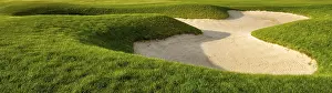 Deserted Golf Course Drucke: Golf bunker on a summer golf course