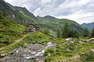 Styria Austria Mountains Drucke: Gollinghutte at Steinriesenbach