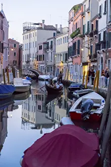 Venice UNESCO Site Drucke: Gondola on the Rio della Eremite