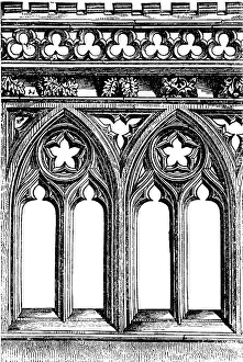 Decorative Ornamentation Drucke: Gothic windows, architecture, tracery