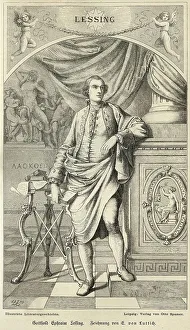 Traditional Crafts In Germany Drucke: Gotthold Ephraim Lessing, Historical illustration from Otto von Leixner: Illustrated history of German literature