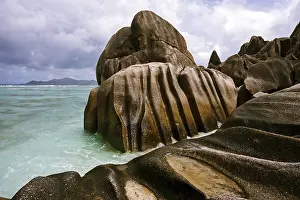 Granite Rocks Seychelles Drucke: Granite rocks at Anse Source d'Argent