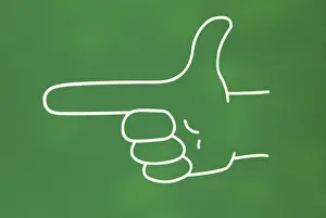 Full Frame Graphic Design Drucke: Graphic, hand pointing direction