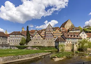 Baden Wurttemberg Architectural Style Drucke: Grasbodele with an ensemble of buildings