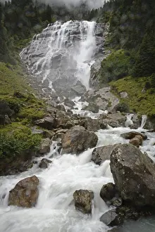Natural Landscape Photo Drucke: Grawa, Grawa waterfall, cascade