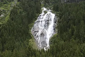 Tyrol Alps Landscape Drucke: Grawa, Grawa waterfall, cascade
