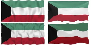 Drucke von Große Abbildung der Flagge von Kuwait Kuwait Drucke: Große Abbildung der Flagge des Staates Kuwait.
