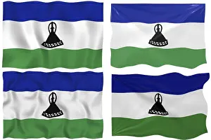 Drucke von Große Abbildung der Flagge von Lesotho Lesotho Drucke: Große Bild des Flags von Lesotho.