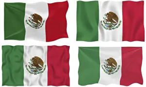 North America Country Flags Drucke: Great Image of the Flag of mexico