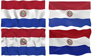 Paraguay Drucke: Große Abbildung der Flagge von Paraguay