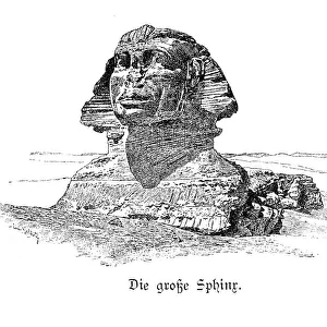 Mythical Creature Statue Drucke: The Great Sphinx, Cairo, Egypt