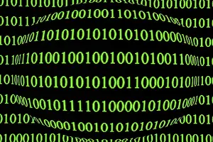 Green Binary Code Drucke: Green binary code on a black background