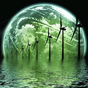 Environmental Protection Symbol Drucke: Green Earth concept