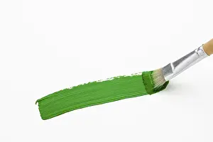 Abstract Symbolic Image Drucke: A green stroke of the brush