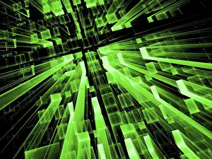 Virtual Reality Concept Image Drucke: Green technology background - abstract computer-generated image