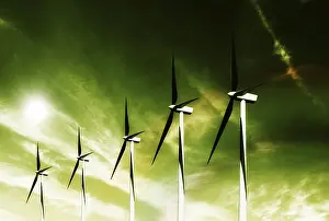 Deserted Windmill Structure Drucke: Green wind