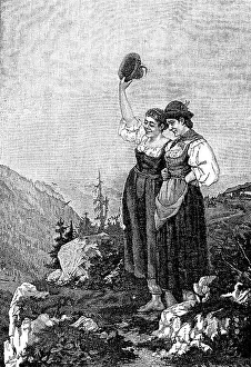 Dirndl Dress Drucke: Greeting from the alpine pasture