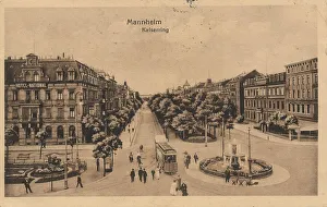 Southern Germany Depiction Drucke: Greeting from Mannheim, Kaiserring