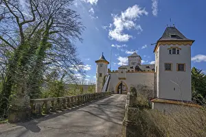 Central European Fortifications Drucke: Greifenstein Castle with access bridge
