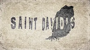 Drucke von Grenada Saint Davids Retro Typography Karte Grenada Drucke: Grenada Saint Davids Retro Typography Karte