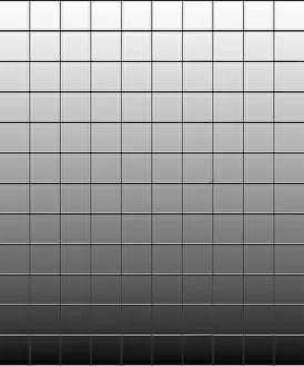 Glazed Tile Design Drucke: A grid of square tiles with a gradient effect from white to black