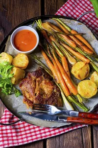 Roasted Vegetable Recipes Drucke: Grilled collars with caramelised vegetables
