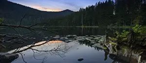 Central Europe Evening Atmosphere Drucke: GroBer Arbersee at sunset