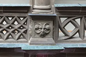 Bavaria Ornamentation Drucke: Grotesque on a column in the Pellerhof