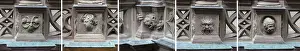 Middle Franconia Photography Drucke: Grotesque on the columns in the Pellerhof