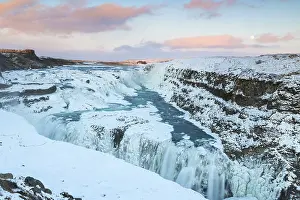 Hvita River Iceland Drucke: Gullfoss, Hvita river waterfall